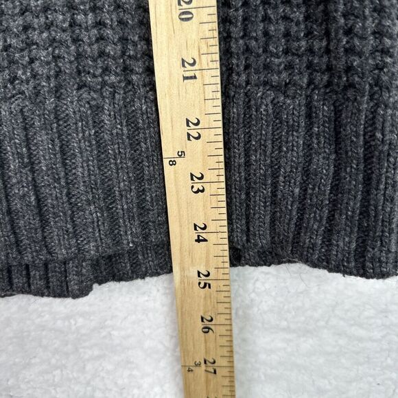 Old Navy Cardigan Sweater Wool Alpaca Blend Womens Medium Dark Gray Chunky Knit - Picture 12 of 12